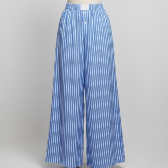 MISSGUIDED Buttoned Striped Wide Leg Pajama Pants Office Wear S - Picture 5 of 14